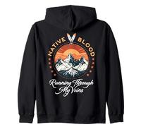 Native Blood Running Through My Veins Zip Hoodie