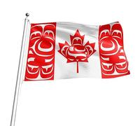 Native Canadian Flags 3 x 5 ft,Formerly The Canadian Native Flags,Polyester Canadian Flag with 2 Brass Grommets for Canada Indigenous Decoration
