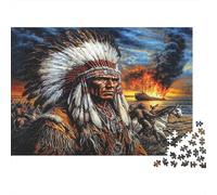 Native Chief-indian Warrior Style Year in Pictures 1000 Piece with Clean Edges Jigsaw Puzzles As Dementia Friendly Activities for Concentration Games 70x50cm/1000pcs