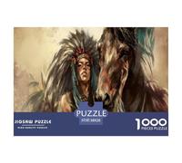 Native Chief Jigsaw Puzzles Puzzles for Adults Kids. 1000 Piece Tribal Great Gifts Challenge Toy Educational Games Home Decoration for Adults& Kids Age 14 Years Up 38x26cm/1000pcs