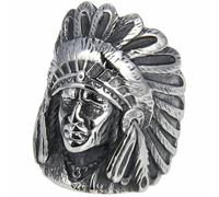 Native Chief Titanium Steel Men's Ring Tribal Totem Trendy Jewelry Gift for Him