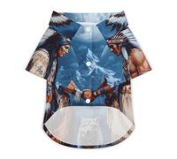 Native Chiefs Wolf And Moon Dog Clothes Fashionable Pet Shirts Puppy Breathable T-Shirts for Dogs Cat S