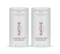 Native Deodorant Womens & Men - Alcohol & Aluminium Free - Coconut & Vanilla Scent - Naturally Derived with Shea Butter, Coconut Oil & Baking Soda - 72 Hour Odor Control (2 Pack, 75ml Each)