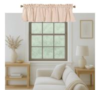 Native Fab Gingham Buffalo Check 2 Pack Kitchen Valance Set - Rod Pocket - Semi Sheer - Half Window Curtains for Bedroom, Living Room, Bathroom - 54"x18" - Beige and White