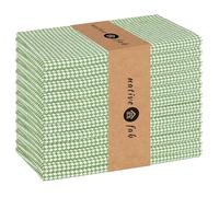 Native Fab Houndstooth Vintage Cloth Dinner Napkins Set of 12 Cotton 18x18 Soft Absorbent Restaurant Hotel Quality - Everyday Easy Care Washable Wedding Dinner Napkins Bulk - Lemon Green
