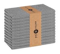 Native Fab Houndstooth Vintage Cloth Dinner Napkins Set of 12 Cotton 18x18 Soft Absorbent Restaurant Hotel Quality - Everyday Easy Care Washable Wedding Dinner Napkins Bulk - Black White