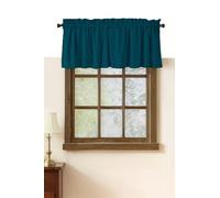 Native Fab Set of 2 Valance Curtains for Windows 54"x18" - Rod Pocket - Semi Sheer - Mini Curtain for Kitchen, Cafe, Living Room, Bedroom, Basement - Teal Green