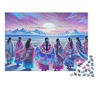 Native Gathering 1000Pc Jigsaw Puzzle Mystic Mountain Group Art- Educational & Challenging Game for Adults70x50cm/1000pcs
