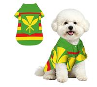 Native Hawaiian Flag Breathable Hawaiian Dog Shirt Summer Button Up Top for Small Medium Dogs L