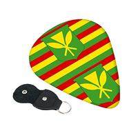 Native Hawaiian Flag Guitar Picks, 6 Pack Includes Thin(.46mm), Medium(.71mm) & Heavy Gauges(.96mm) Suitable For Guitar, Ukulele, Etc.