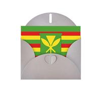 Native Hawaiian Flag Horizontal Holiday Card With Gray Heart Shaped Envelope And Write Various Holiday Greetings