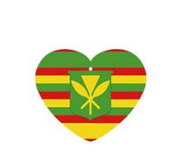 Native Hawaiian Flag Pattern Car Air Fresheners 4 Pcs Heart Shape Hanging Aromatherapy Tablets Scented Fresheners For Bedroom Bathroom