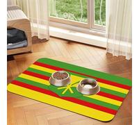 Native Hawaiian Flag Pet Feeding Mat Dog Cat Eating Food Absorbent Leather Tablecloth for and Water Bowl Waterproof No Stains Quick Dry Non-Slip 23.62 * 15.75IN