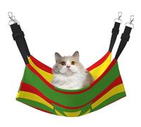 Native Hawaiian Flag Pet Hammock for Cats - Perfect Cat Window Hammock for Large Cats, Ferrets, Rabbits & Small Animals, Black