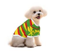 Native Hawaiian Flag Print Dog Tshirt - Hawaiian Floral Pet Apparel For Puppy Top, Dog Christmas Outfit & Thanksgiving