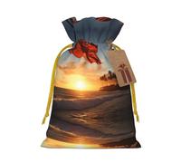 Native Hawaiian Flag Print Drawstring Pouches For Gifts,Reusable Fabric Gift Bags,For Holiday And Party Presents