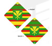 Native Hawaiian Flag Printing 10 Pcs Car Air Freshener Fragrant Sheets,Car Hanging Accessories With Strings For Decor