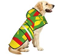 Native Hawaiian Flag Reflective Waterproof Dog Raincoat Jacket, Adjustable Hooded Pet Coat with Leash Hole,for Outdoor UseXL