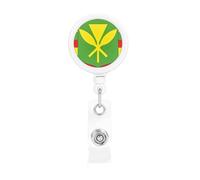 Native Hawaiian Flag Retractable Badge Holder is Durable Sturdy Comes with A Lanyard for Office Hospital Staff Wearing