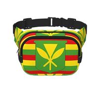 Native Hawaiian Flag Unisex Adjustable Waist Square Double Layer Waist Pack for Outdoor Activities Travelling Running Hiking