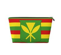 Native Hawaiian Flag Vagilo Leather Toiletry Bag - Stylish & Durable Toiletry Kit for Travelers, Cosmetic Organizer, Makeup Bag, Carry-On, Portable Organizer, Zippered Pouch