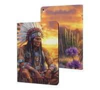 Native Indian Chief Sunset Cute Tablet Case Unisex Slim Hard Protective Cover Compatible with iPad 9th/ 8th/ 7th