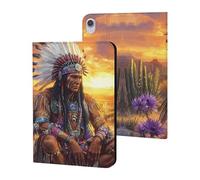 Native Indian Chief Sunset Cute Tablet Case Unisex Slim Hard Protective Cover Compatible with iPad 9th/ 8th/ 7th