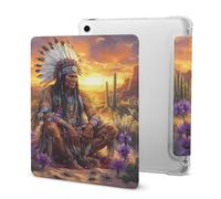 Native Indian Chief Sunset Cute Tablet Case with Pencil Holder Unisex Slim Hard Protective Cover Compatible with iPad 2020 /Pro 2020/2020 AIR 4 /Pro 2021