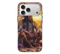 Native Indian Chief Sunset Printed Phone Case Unisex Cute Trendy Cellphone Protective Cover Compatible with iPhone 17/17 Pro/17 Pro Max/17 Air