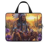 Native Indian Chief Sunset Trendy Laptop Sleeve with Handle Multi Size Portable Computer Protective Bags Cases
