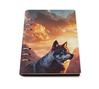 Native Indian Chief Wolf Leather A5 Binder Notebook Refillable Travel Journal with 90 Sheets Personal Planner for Women Men