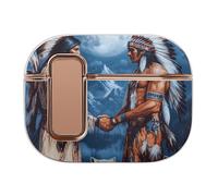 Native Indian Chiefs Wolf And Moon Funny Case Compatible with AirPods Pro 2 Protective Cover with Automatic Lock