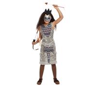 Native Indian Dark Spirit Zulu Warrior Boys Girls Fancy Dress Costume Halloween