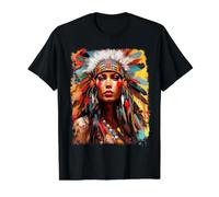 Native Indian Female Value Graphic T-Shirt, Men, Black, S