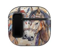 Native Indian Horses Compatible with AirPods 4 Case Cover with Button Protector