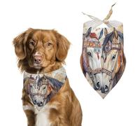 Native Indian Horses Dog Scarf Triangle Bandana Happy Easter Soft Puppy Scarfs Gifts for Medium Large Pets