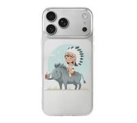 Native Indian Riding on Wild Boar TPU Phone Case Protective Cover Compatible with iPhone 17/17 Air/17 Pro/17 Pro Max
