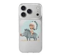 Native Indian Riding on Wild Boar TPU Phone Case Protective Cover Compatible with iPhone 17/17 Air/17 Pro/17 Pro Max