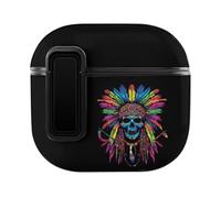 Native Indian Skull Compatible with AirPods 4 Case Cover with Button Protector