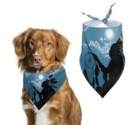 Native Indian Tribal Culture Luck Dreamcatcher1 Funny Dog Bandana Cats Puppies Triangle Scarf for Small Medium Large Pet