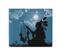 Native Indian Tribal Culture Luck Dreamcatcher1 Funny Wallets Slim Soft Front Pockets Bifold Wallet with ID Credit Card Holder