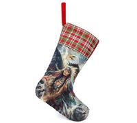 Native Indian U.S. Beauty Personalised Christmas Stocking Sequin Color Changing Xmas Tree Hanging Party Decor