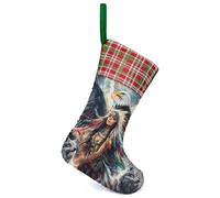 Native Indian U.S. Beauty Personalised Christmas Stocking Sequin Color Changing Xmas Tree Hanging Party Decor