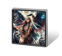 Native Indian U.S. Beauty Printed Brooch Pins Badge Button Tie Lapel Backpack Pin Decoration for Women Men