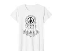 Native Indian Western Bow Buffalo Animals Shaman Value Graphic T-Shirt, Women, White, M
