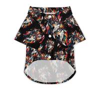 Native Indian Wolf Colorful Cute Pet T-Shirt Breathable Button Crew Neck Shirt for Cats Dog Clothes Outdoor Apparel Outfit