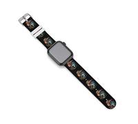 Native Indian Wolf Head Women Flower Silicone Smartwatch Bands Compatible with IWatch Soft Replacement Strap 38mm/40mm