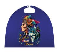 Native Indian Wolf Head Women Flower Small Cape for Unisex Halloween Costume Outfits Cosplay Party Accessories