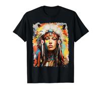 Native Indian Womens Value Graphic T-Shirt, Men, Black, L