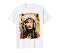 Native Indian Womens Value Graphic T-Shirt, Men, White, L